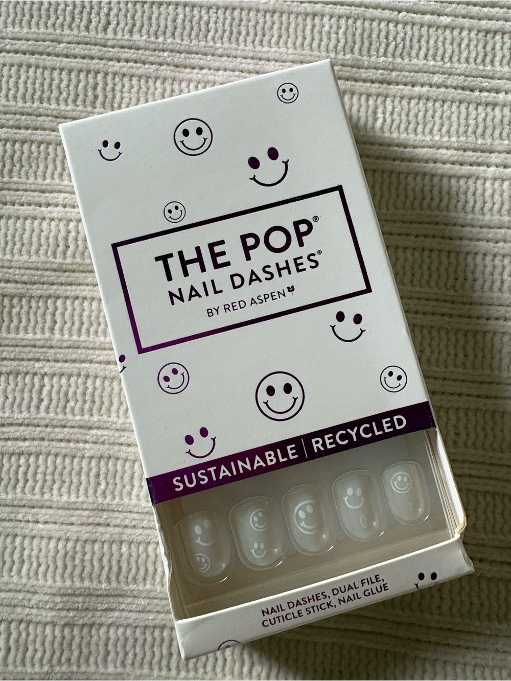 Red Aspen The Pop Nail Dashes Clear Smiley Face Press On Nails You Make Me Happy